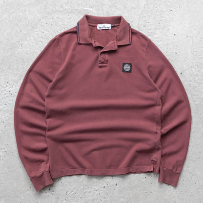 Stone Island Compass Patch Longsleeve Polo Shirt - (S)