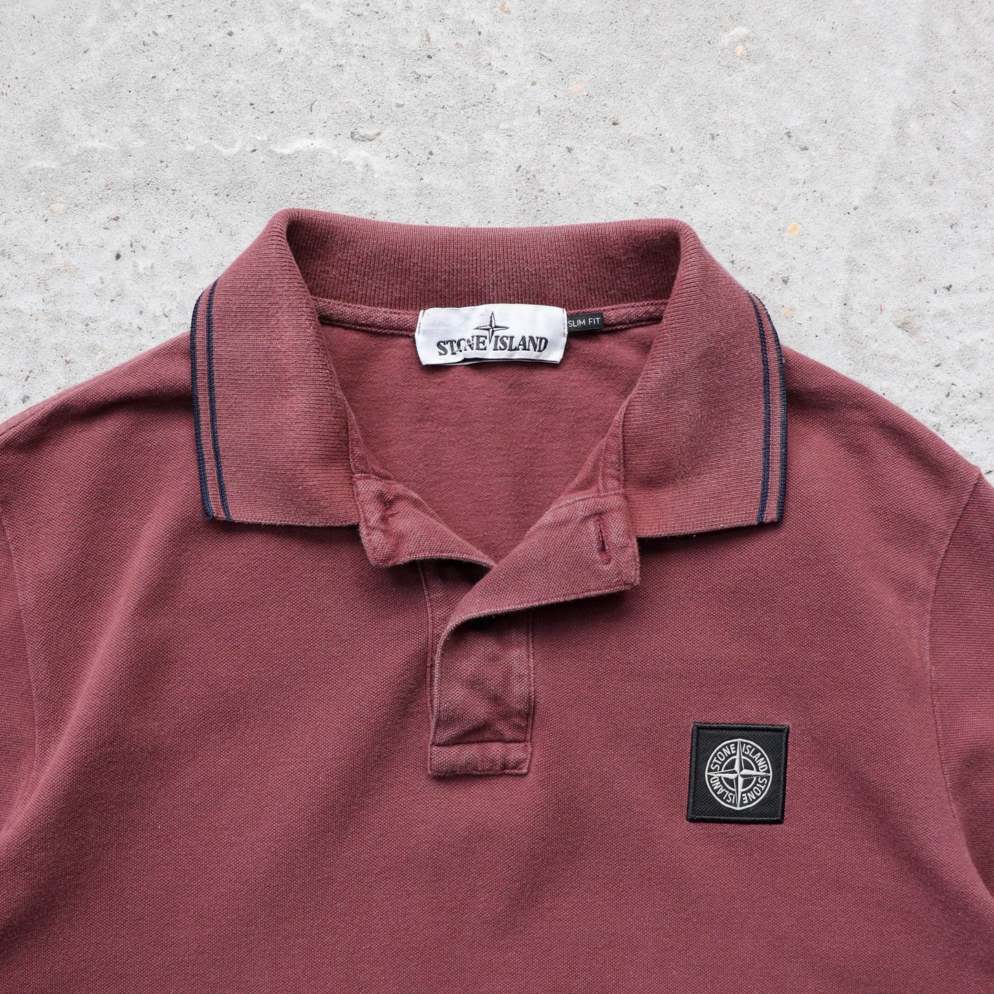 Stone Island Compass Patch Longsleeve Polo Shirt - (S)