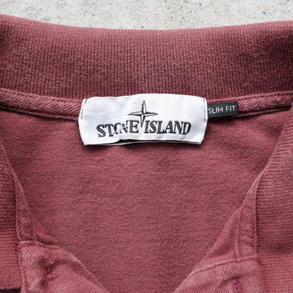 Stone Island Compass Patch Longsleeve Polo Shirt - (S)