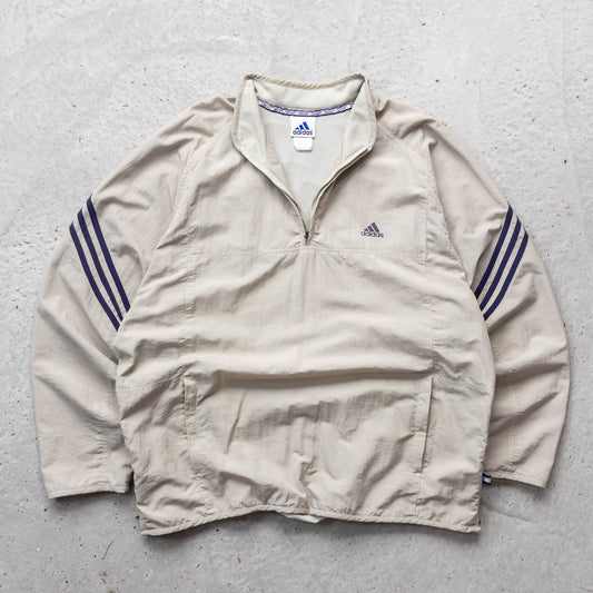 Adidas 3-Stripe 1/4 Zip Windbreaker Jacket - 90s (XL)