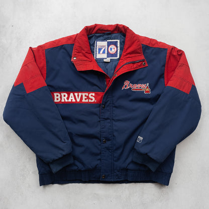 Vintage 90s Atlanta Braves Logo7 MLB Puffer Jacket - XL