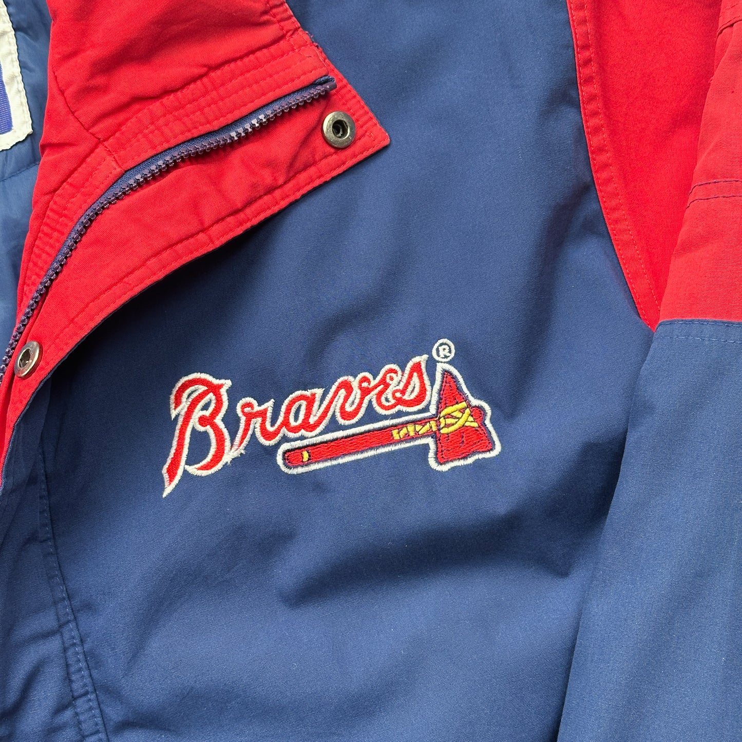 Vintage 90s Atlanta Braves Logo7 MLB Puffer Jacket - XL