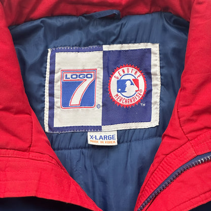 Vintage 90s Atlanta Braves Logo7 MLB Puffer Jacket - XL