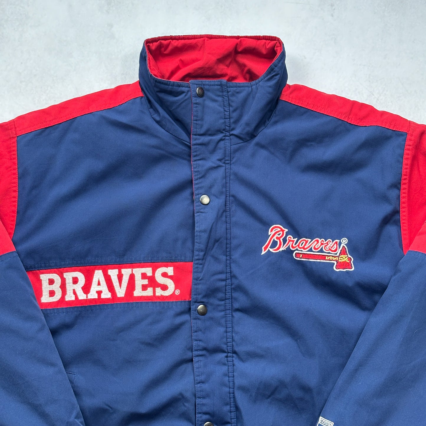 Vintage 90s Atlanta Braves Logo7 MLB Puffer Jacket - XL