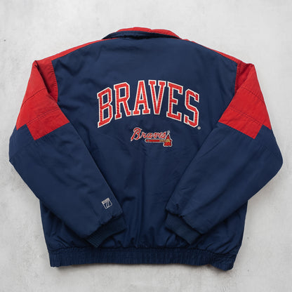 Vintage 90s Atlanta Braves Logo7 MLB Puffer Jacket - XL