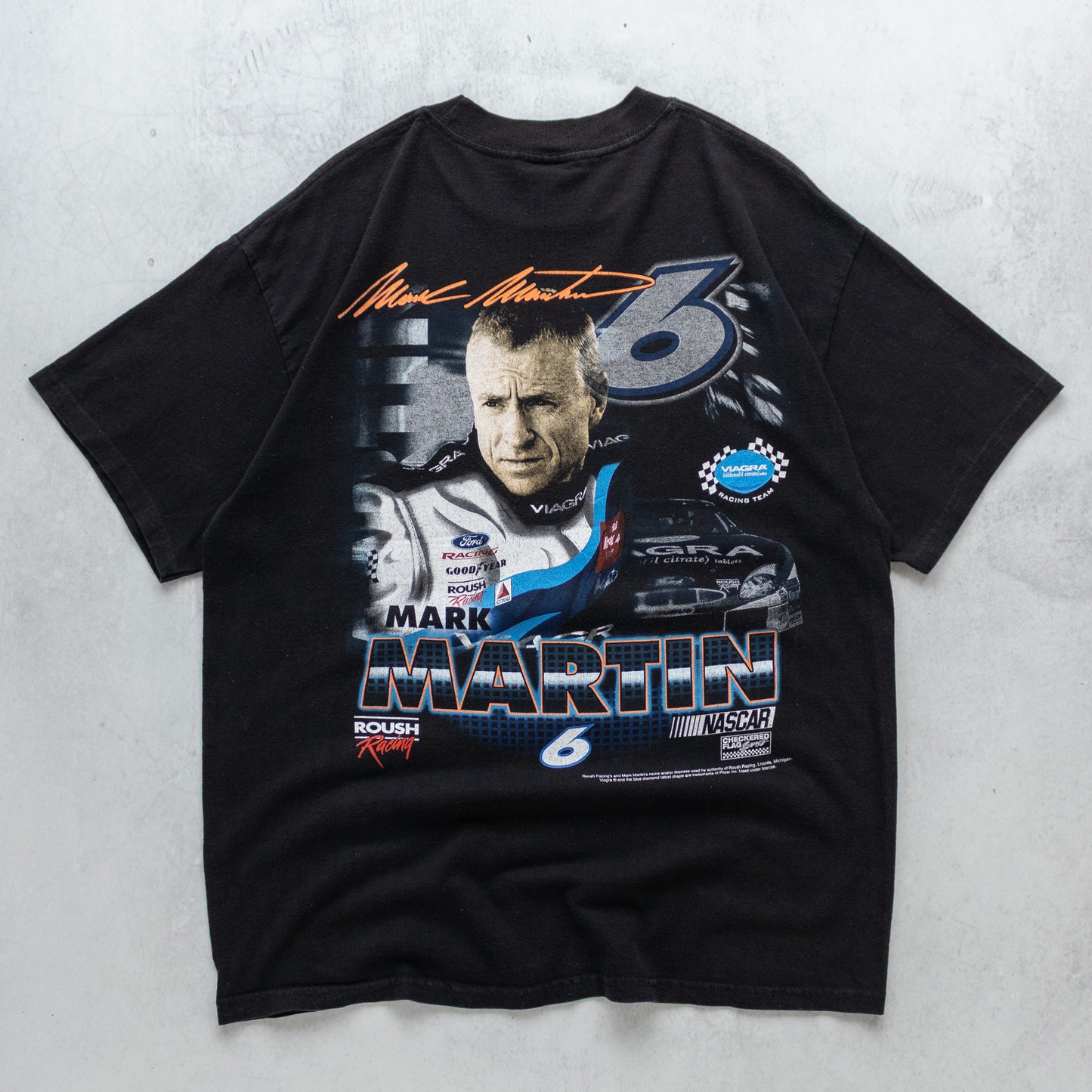Vintage 90s Viagra Racing Mark Martin NASCAR Tee - L