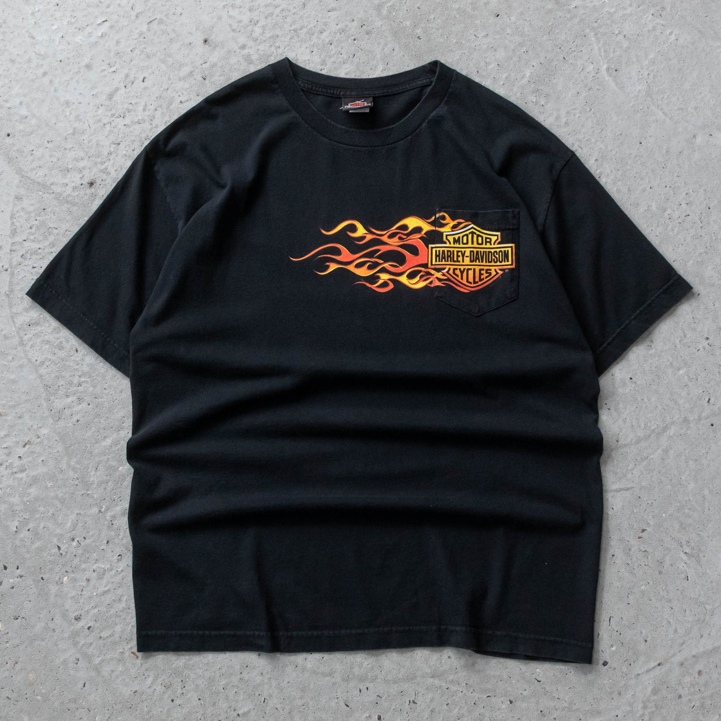 Vintage 2000s Harley Davidson Flames Pocket Tee - XL