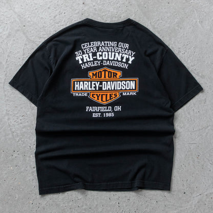 Vintage 2000s Harley Davidson Flames Pocket Tee - XL