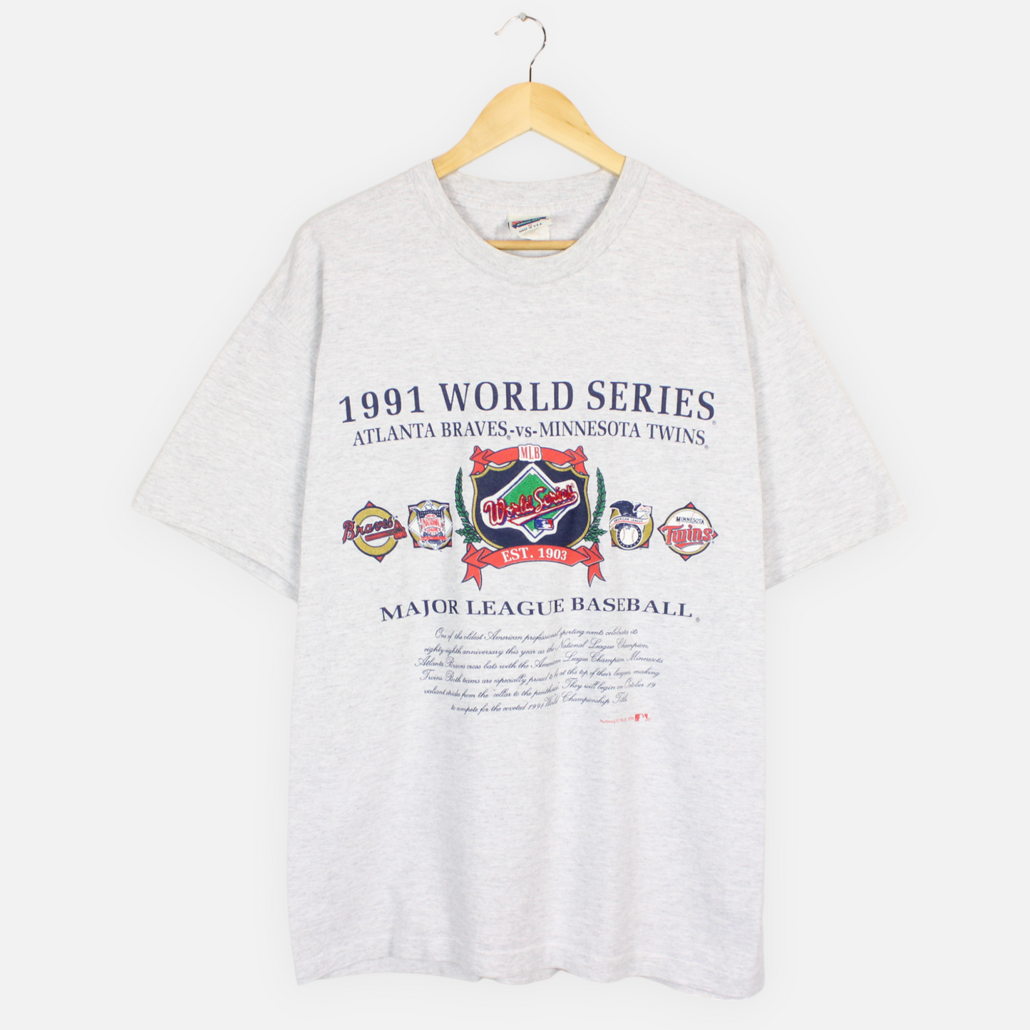 Vintage 1991 Braves vs Twins MLB World Series Tee - XL