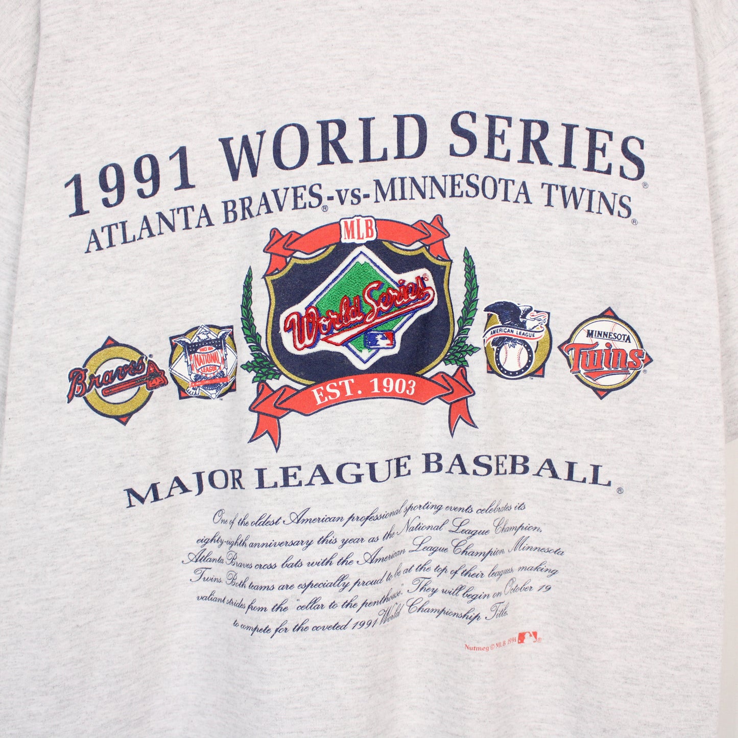Vintage 1991 Braves vs Twins MLB World Series Tee - XL