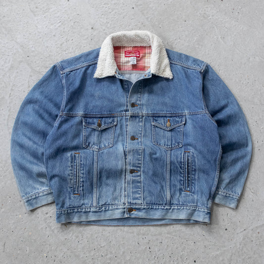 Vintage 90s Marlboro Country Denim Sherpa Jacket - XL