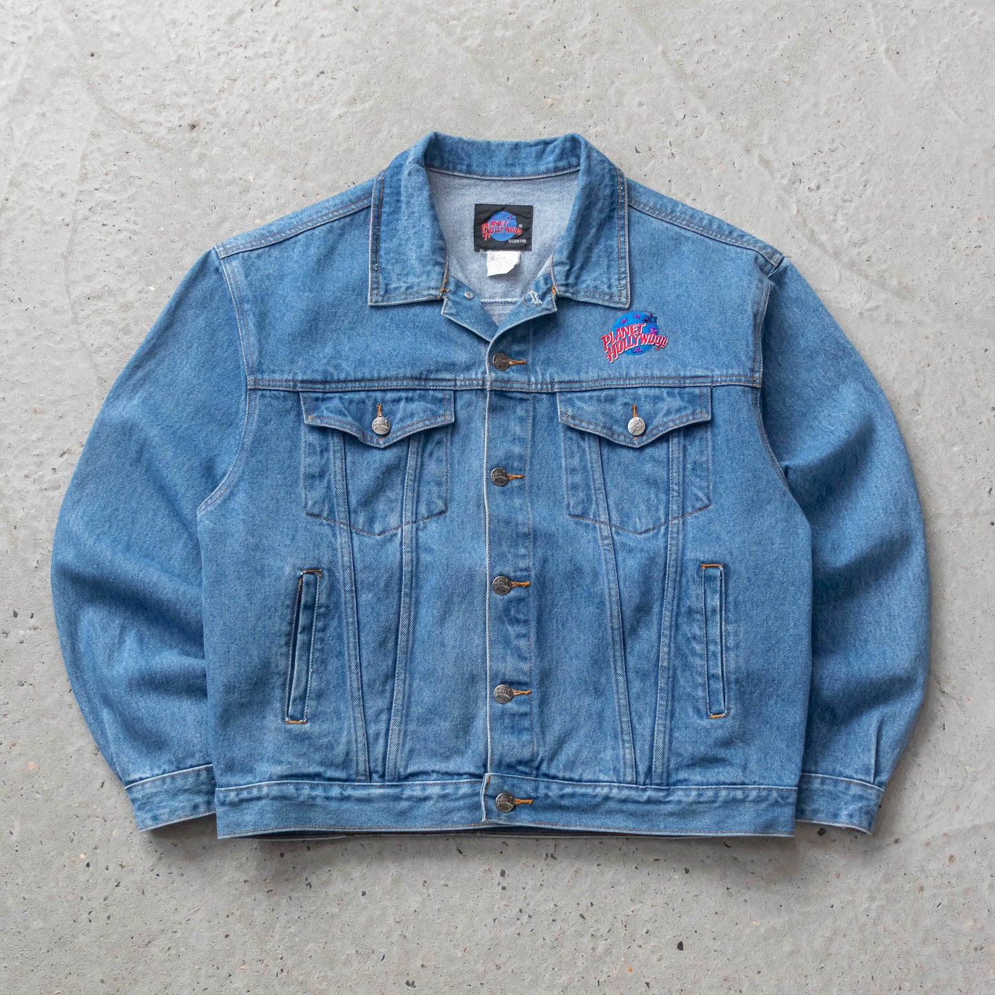 Vintage 90s Planet Hollywood Las Vegas Denim Jacket - L