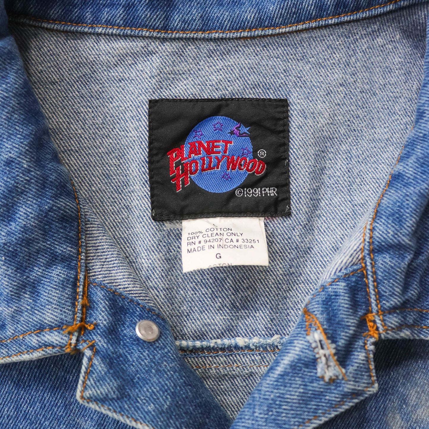 Vintage 90s Planet Hollywood Las Vegas Denim Jacket - L