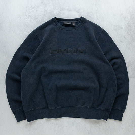 Vintage 90s DKNY Embroidered Spellout Sweatshirt - L