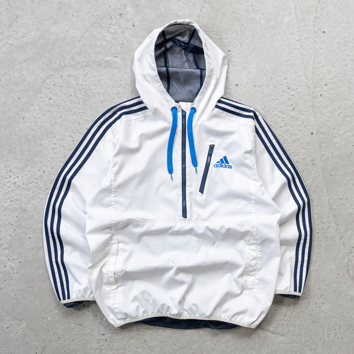 Adidas 3-Stripe 1/4 Zip Windbreaker Jacket - 2000s (M)