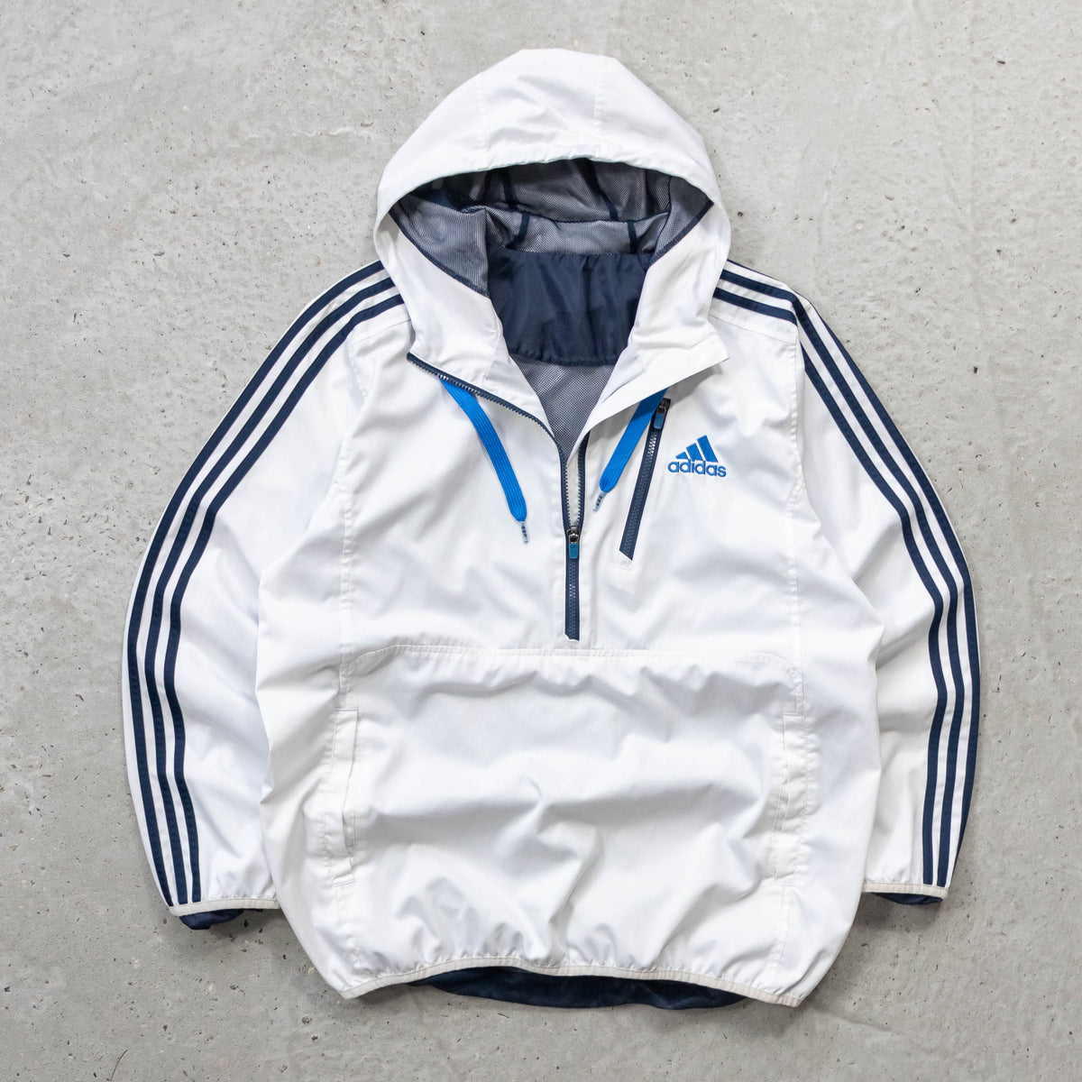 Adidas 3-Stripe 1/4 Zip Windbreaker Jacket - 2000s (M)