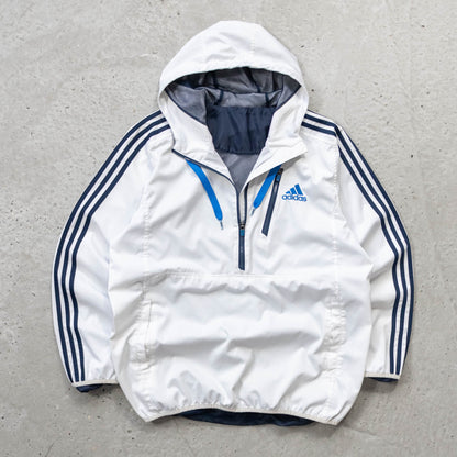 Adidas 3-Stripe 1/4 Zip Windbreaker Jacket - 2000s (M)