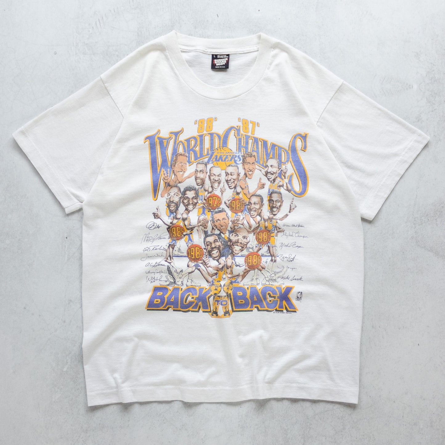Vintage 1988 Los Angeles Lakers NBA Champions Salem Tee - L