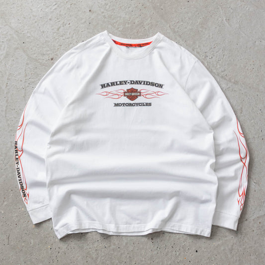 Vintage 2003 Harley Davidson Longsleeve Flames Tee - XL