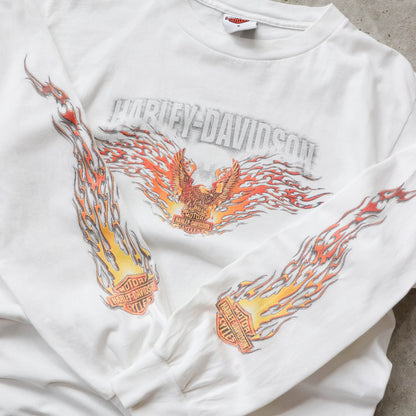 Vintage 2004 Harley Davidson Long Sleeve Flames Tee - M