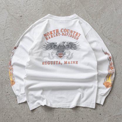 Vintage 2004 Harley Davidson Long Sleeve Flames Tee - M
