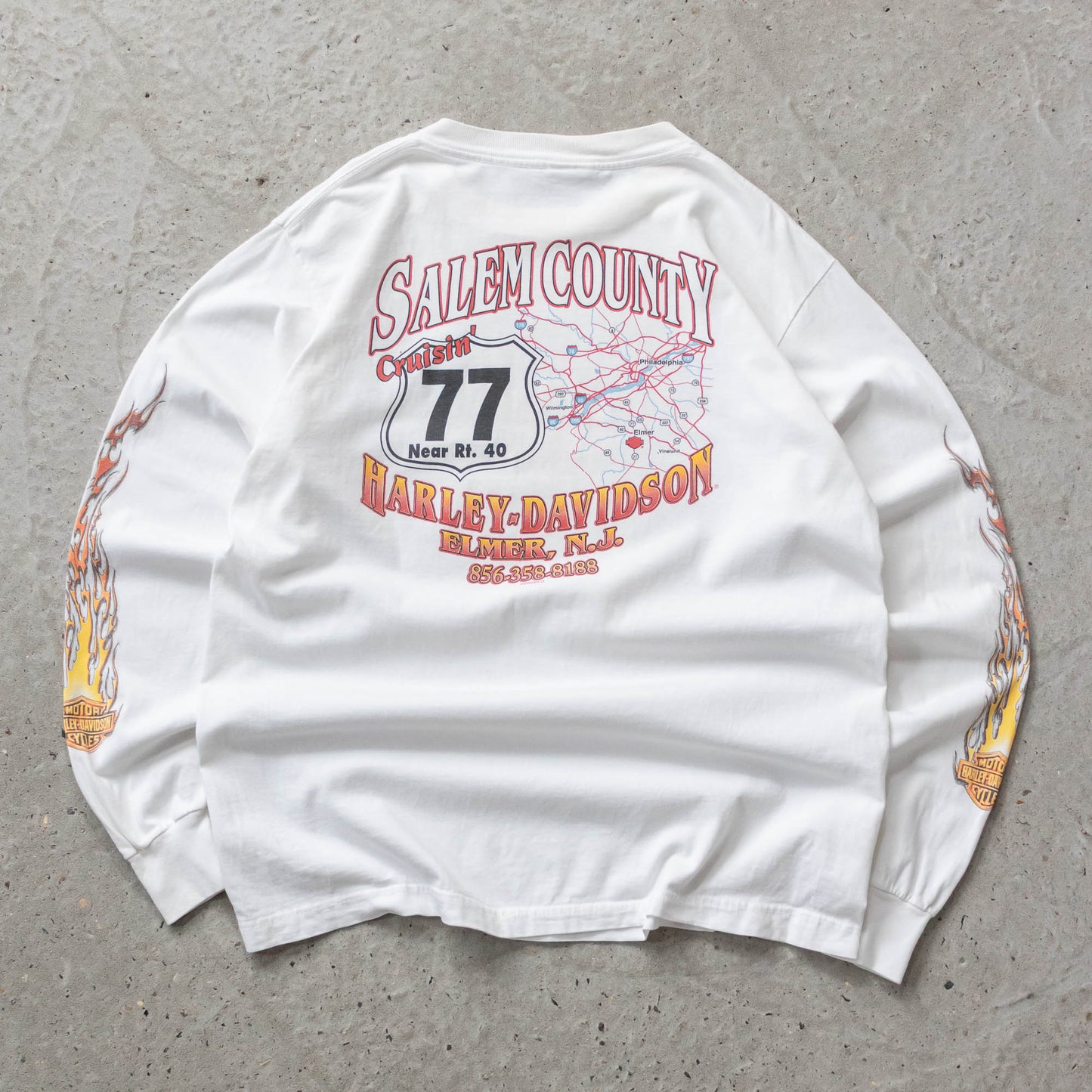 Vintage 2004 Harley Davidson Long Sleeve Flames Tee - L