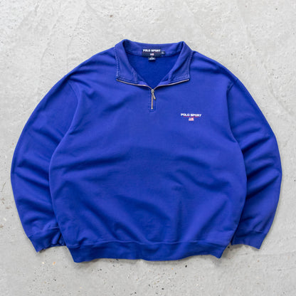 Polo Sport Ralph Lauren Spellout 1/4 Zip Sweatshirt - 90s (XXL)