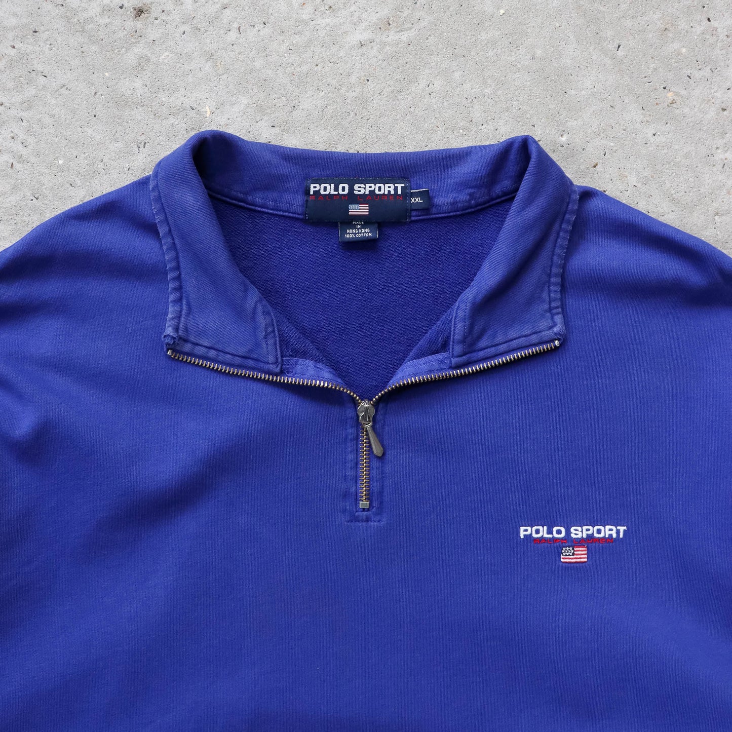 Polo Sport Ralph Lauren Spellout 1/4 Zip Sweatshirt - 90s (XXL)