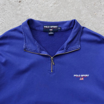Polo Sport Ralph Lauren Spellout 1/4 Zip Sweatshirt - 90s (XXL)