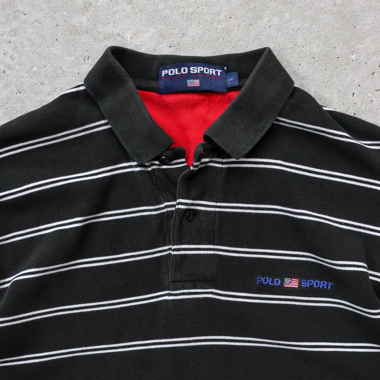 Polo Sport Ralph Lauren Striped Polo Shirt - 90s (L)