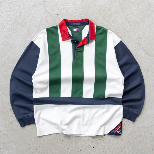 Tommy Hilfiger Sailing Gear Spellout Rugby Shirt - 90s (XL)