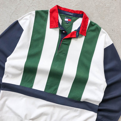 Tommy Hilfiger Sailing Gear Spellout Rugby Shirt - 90s (XL)