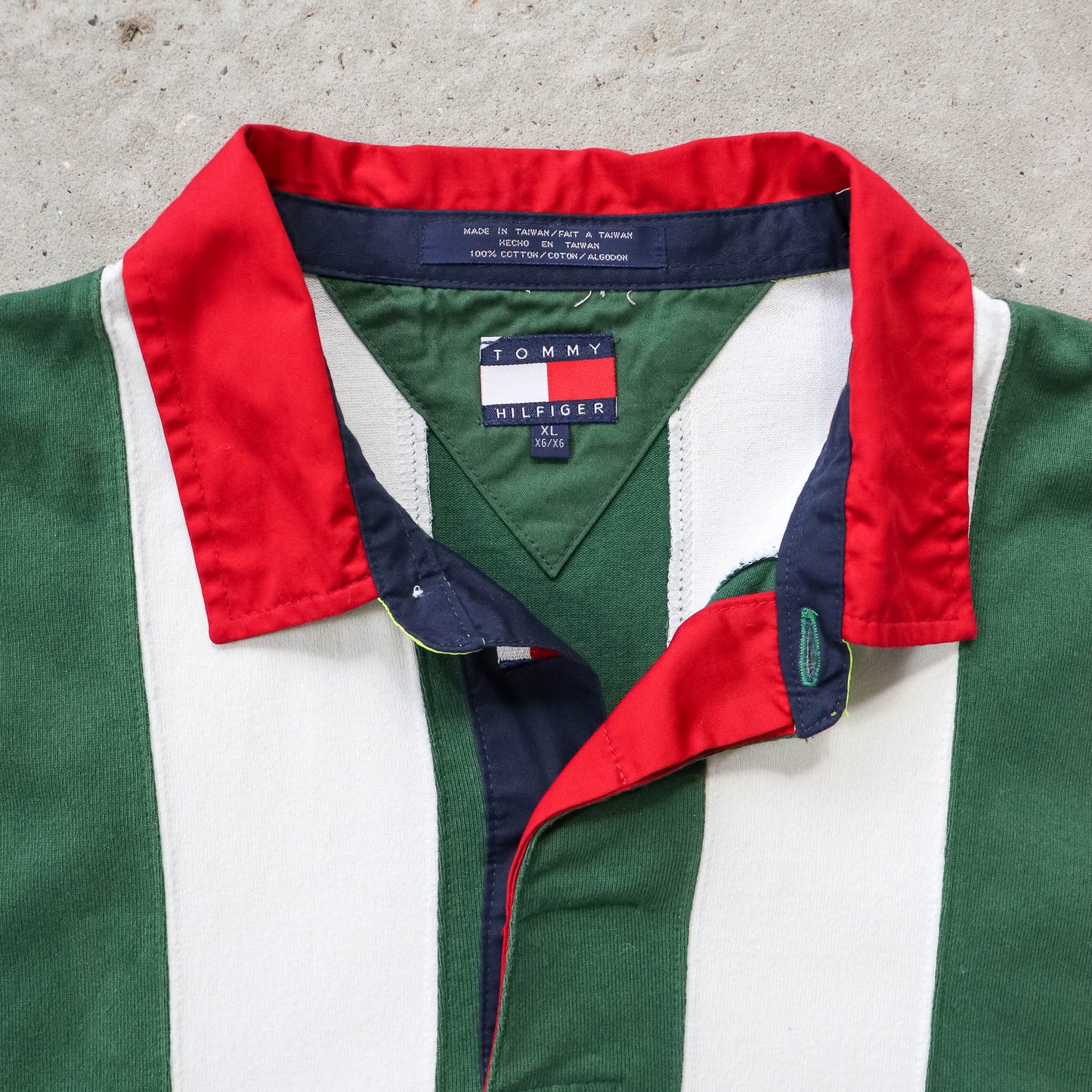 Tommy Hilfiger Sailing Gear Spellout Rugby Shirt - 90s (XL)