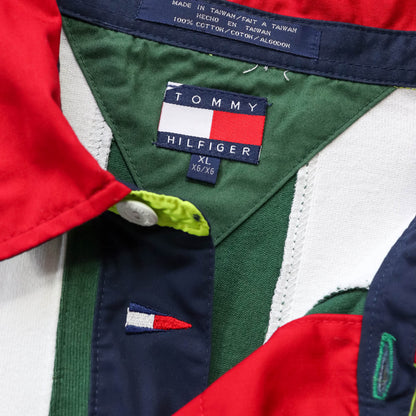 Tommy Hilfiger Sailing Gear Spellout Rugby Shirt - 90s (XL)