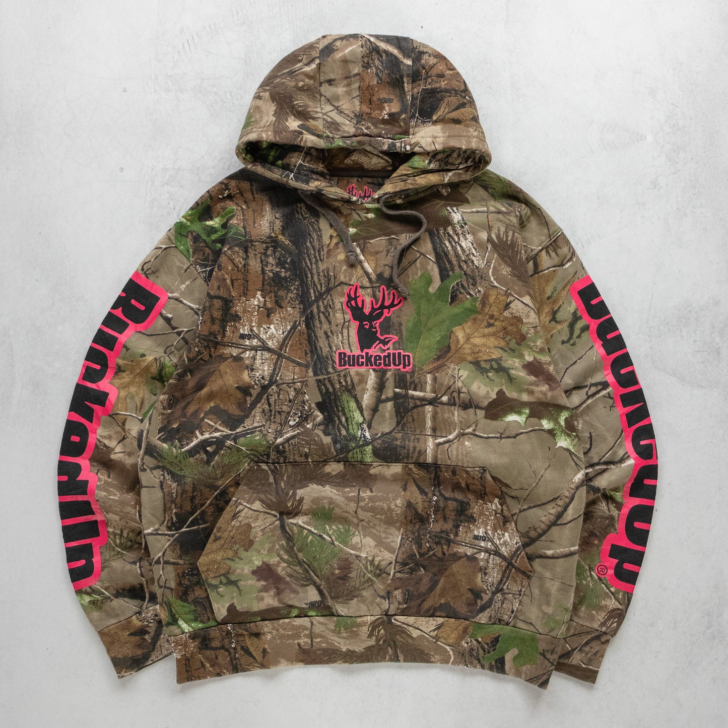 Vintage Bucked Up Realtree Camo Hoodie - M