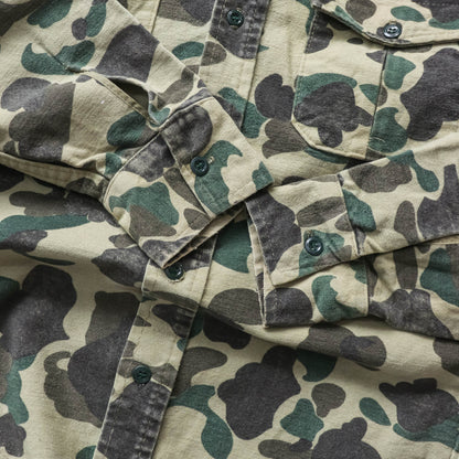 Vintage 80s Cabelas Duck Camo Button Up Flannel Shirt - M