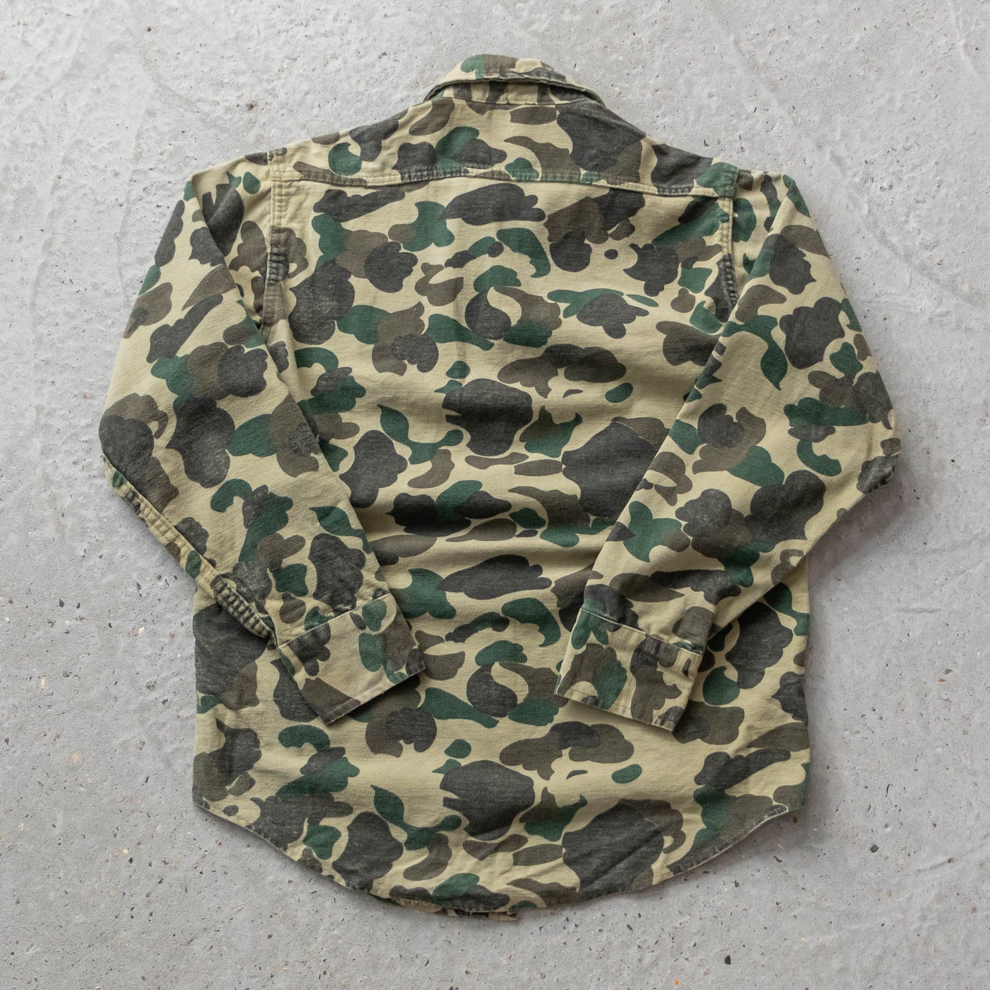 Vintage 80s Cabelas Duck Camo Button Up Flannel Shirt - M