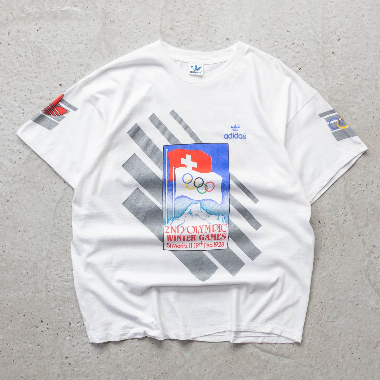 Adidas Winter Olympics St Moritz Graphic Tee - 80s (XL)