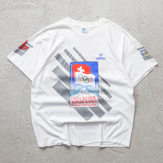 Adidas Winter Olympics St Moritz Graphic Tee - 80s (XL)