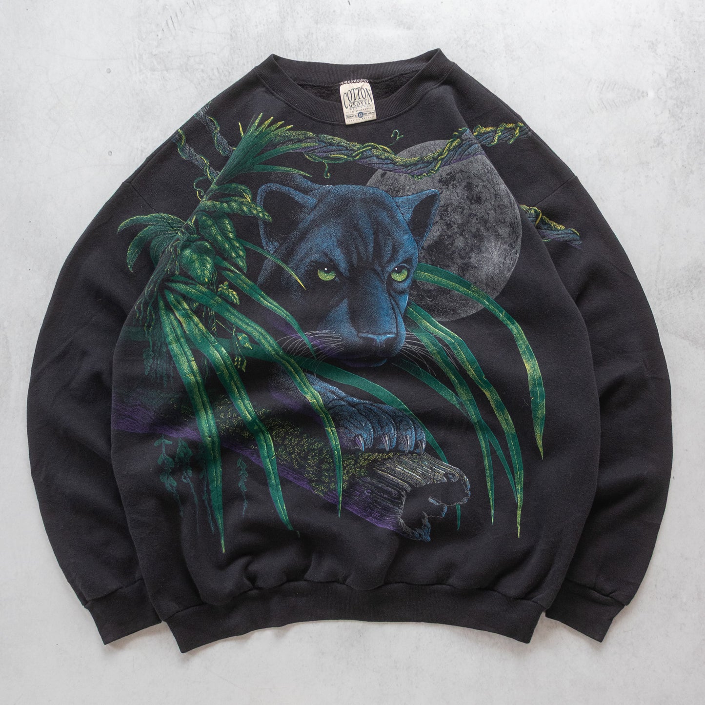 Vintage 90s Black Panther Wildlife Sweatshirt - XL