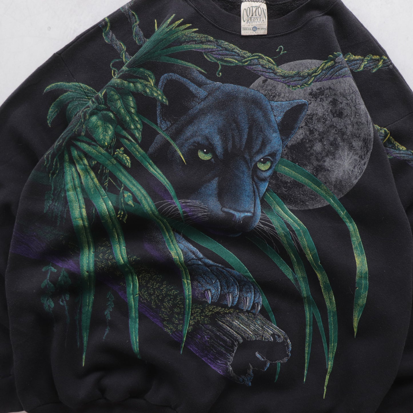 Vintage 90s Black Panther Wildlife Sweatshirt - XL