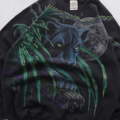 Vintage 90s Black Panther Wildlife Sweatshirt - XL