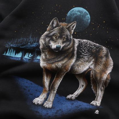 Vintage 80s Eastern Wolf Wildlife Sweatshirt - M