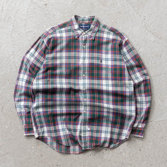Polo Ralph Lauren Plaid Button Up Shirt - 90s (M)