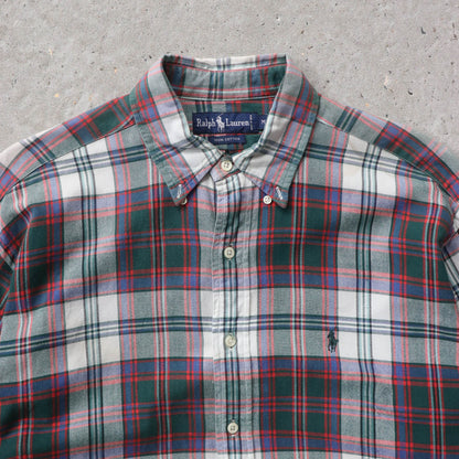 Polo Ralph Lauren Plaid Button Up Shirt - 90s (M)