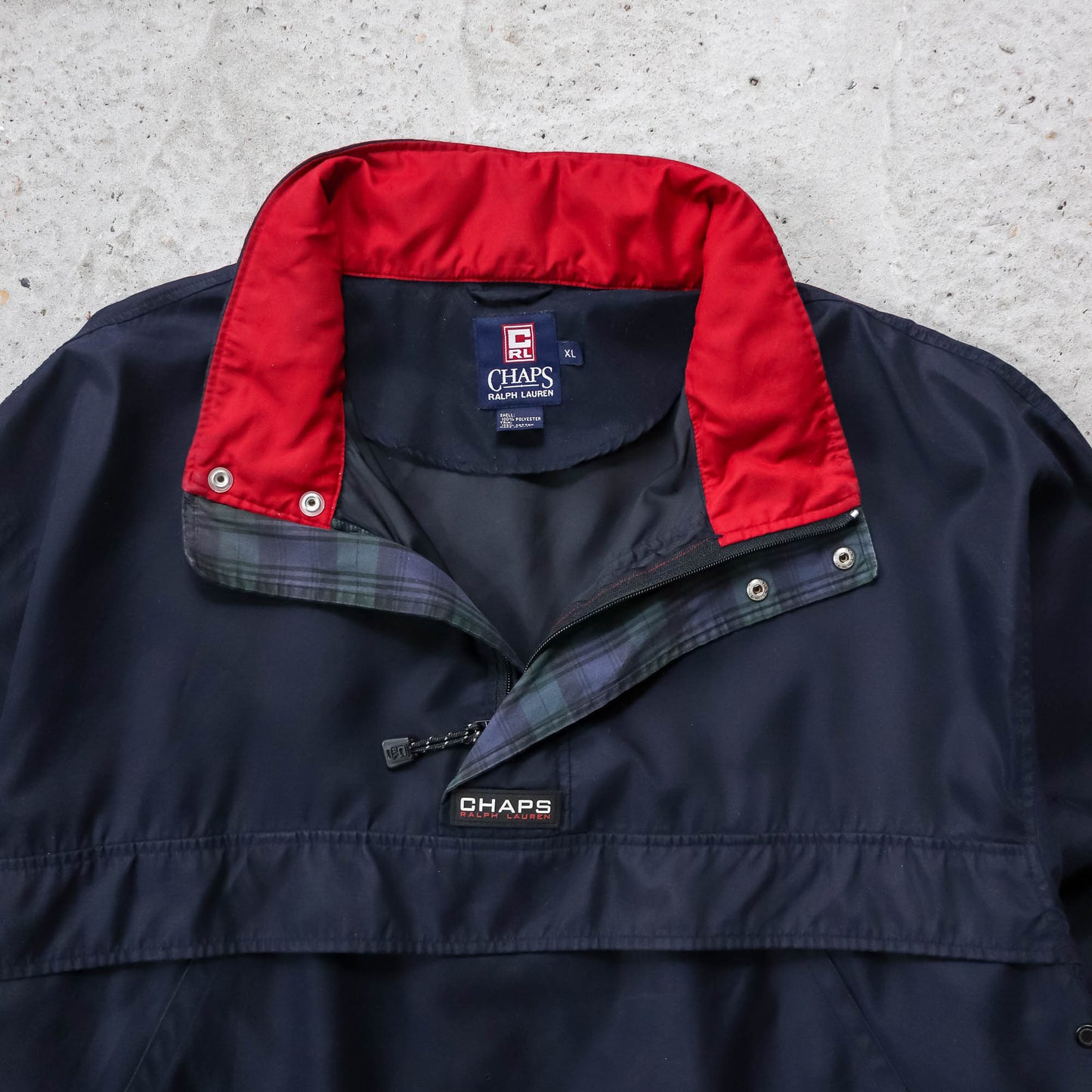 Chaps Ralph Lauren 1/4 Zip Anorak Jacket - 90s (XL)