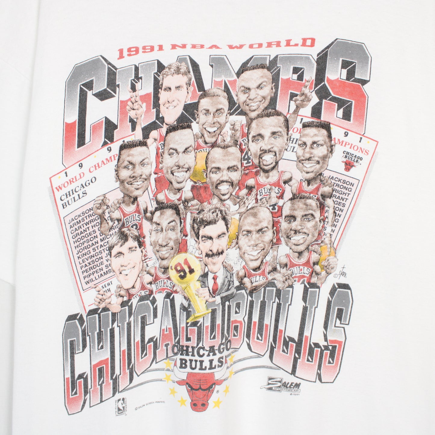 Vintage 1991 Chicago Bulls NBA Champions Tee - XL