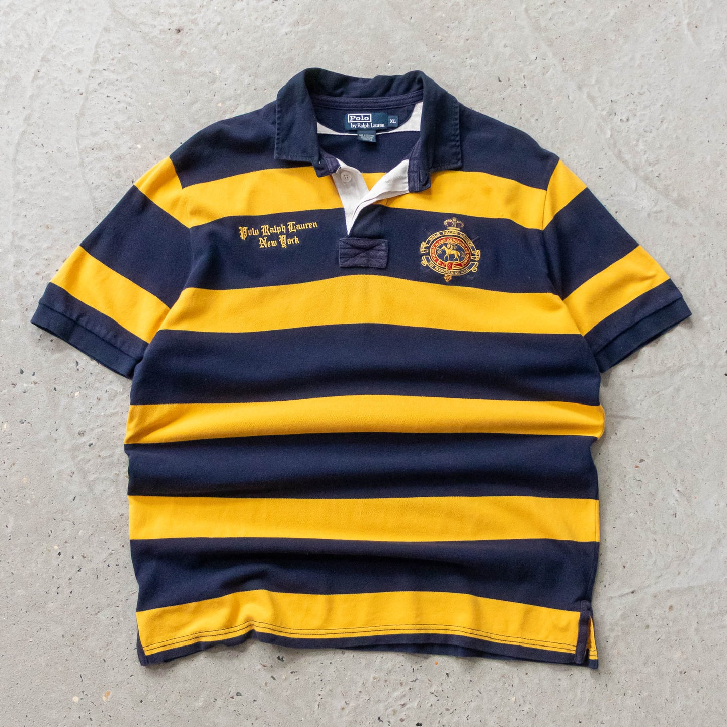 Polo Ralph Lauren New York Striped Rugby Shirt - 2000s (XL)