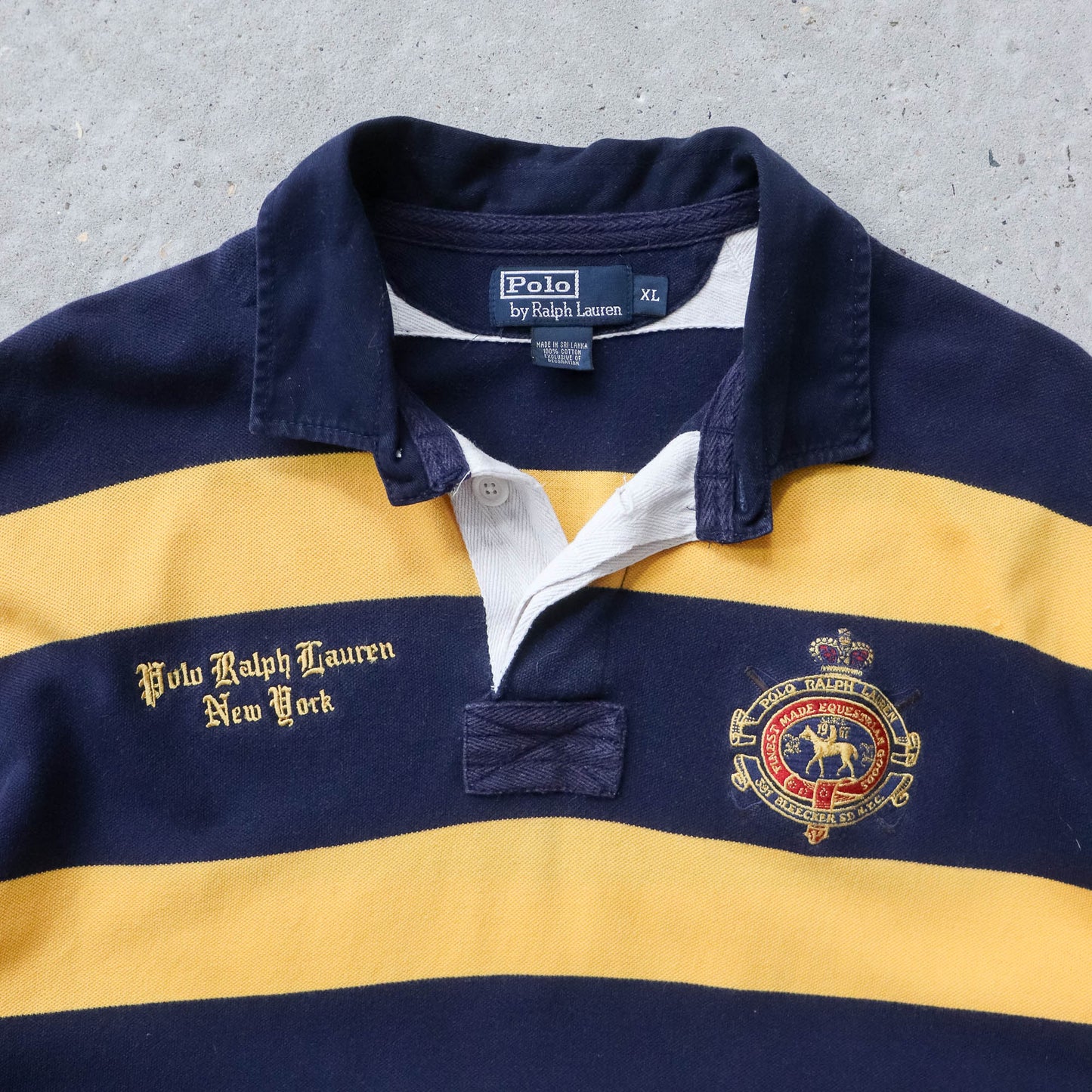 Polo Ralph Lauren New York Striped Rugby Shirt - 2000s (XL)