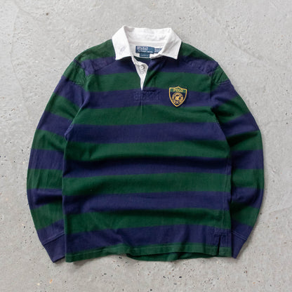 Polo Ralph Lauren Crest Patch Striped Rugby Shirt - M